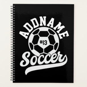 サッカー選手ADD NAMEサッカーチームパーソナライズされた プランナー手帳