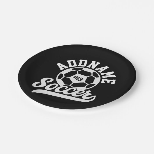 サッカー選手ADD NAMEサッカーチームパーソナライズされた ペーパープレート (アングル)