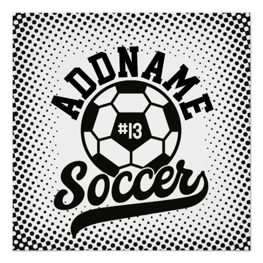 サッカー選手ADD NAMEサッカーチームパーソナライズされた ポスター (正面)