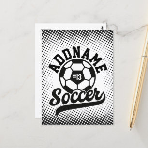 サッカー選手ADD NAMEサッカーチームパーソナライズされた ポストカード