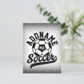 サッカー選手ADD NAMEサッカーチームパーソナライズされた ポストカード (スタンド正面)