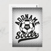 サッカー選手ADD NAMEサッカーチームパーソナライズされた ポストカード (正面/裏面)