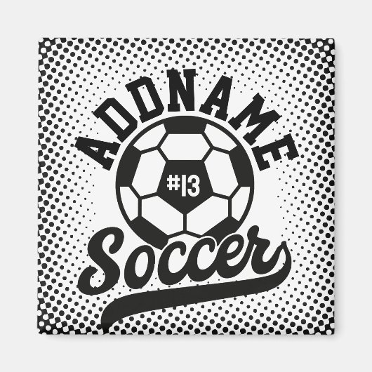 サッカー選手ADD NAMEサッカーチームパーソナライズされた マグネット (正面)