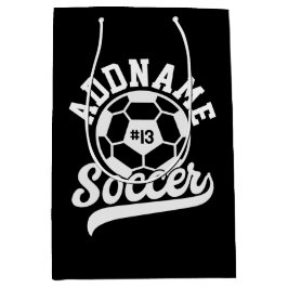 サッカー選手ADD NAMEサッカーチームパーソナライズされた ミディアムペーパーバッグ