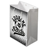 サッカー選手ADD NAMEサッカーチームパーソナライズされた ミディアムペーパーバッグ (正面アングル)