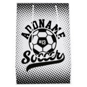 サッカー選手ADD NAMEサッカーチームパーソナライズされた ミディアムペーパーバッグ (裏面)