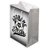 サッカー選手ADD NAMEサッカーチームパーソナライズされた ミディアムペーパーバッグ (裏面アングル)