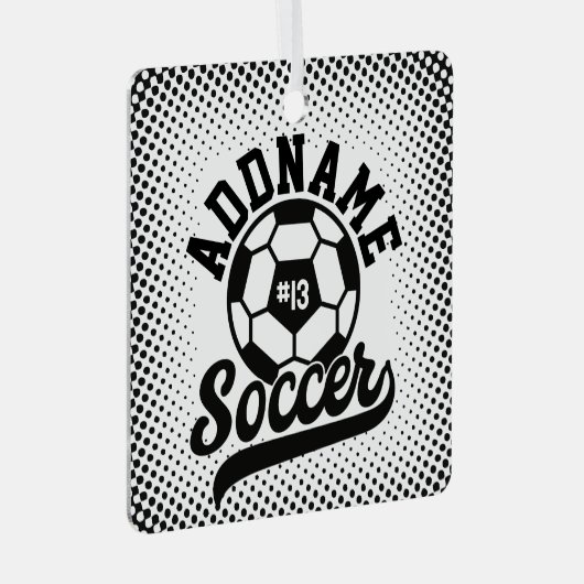 サッカー選手ADD NAMEサッカーチームパーソナライズされた メタルオーナメント (正面右)