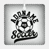 サッカー選手ADD NAMEサッカーチームパーソナライズされた メタルオーナメント (正面)