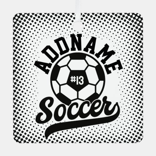 サッカー選手ADD NAMEサッカーチームパーソナライズされた メタルオーナメント (正面)