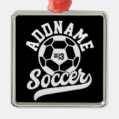 サッカー選手ADD NAMEサッカーチームパーソナライズされた メタルオーナメント (正面)