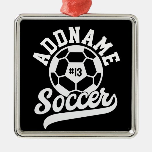 サッカー選手ADD NAMEサッカーチームパーソナライズされた メタルオーナメント (正面)