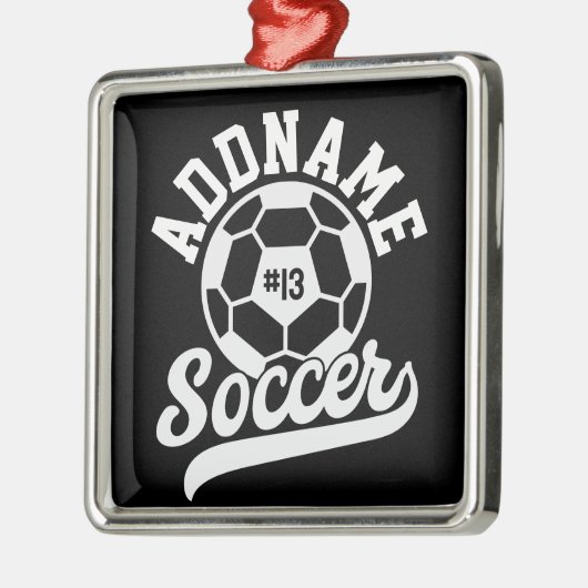 サッカー選手ADD NAMEサッカーチームパーソナライズされた メタルオーナメント (左)