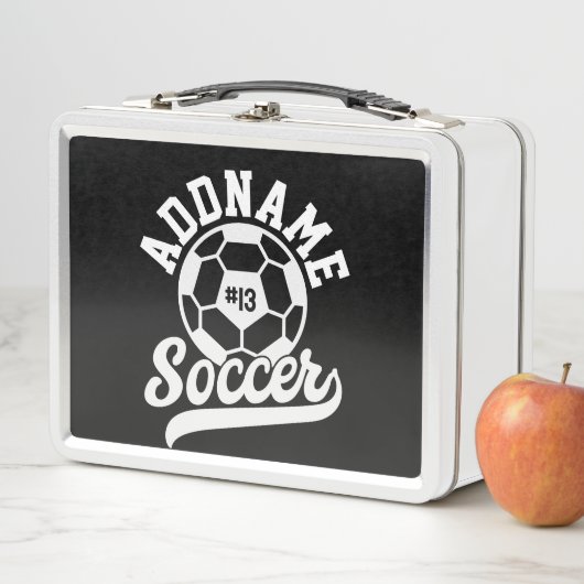 サッカー選手ADD NAMEサッカーチームパーソナライズされた メタルランチボックス (インサイチュ)