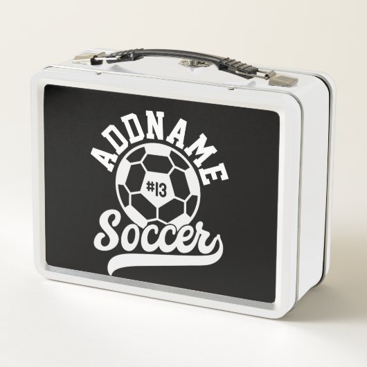 サッカー選手ADD NAMEサッカーチームパーソナライズされた メタルランチボックス (裏面)