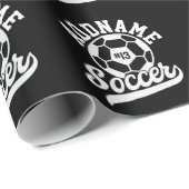 サッカー選手ADD NAMEサッカーチームパーソナライズされた ラッピングペーパー (ロールコーナー)