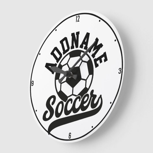 サッカー選手ADD NAMEサッカーチームパーソナライズされた ラージ壁時計 (傾斜)