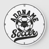 サッカー選手ADD NAMEサッカーチームパーソナライズされた ラージ壁時計 (正面)