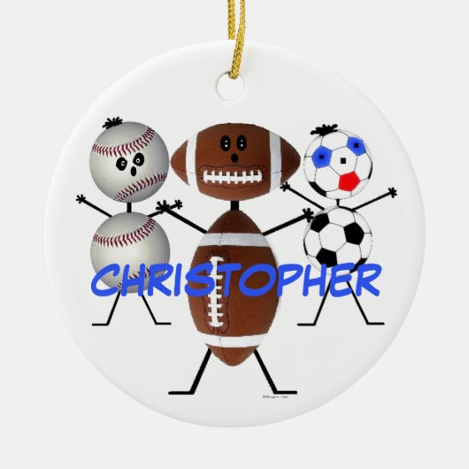 サッカー野球サッカーカスタムアニメ セラミックオーナメント (正面)