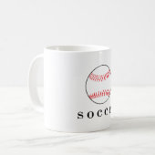 サッカー野球面白いスポーツTシャツ コーヒーマグカップ (正面左)
