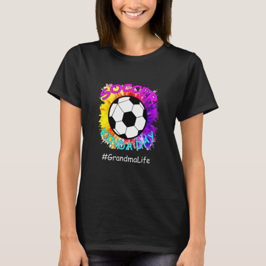 サッカー金田の日おばあちゃんライフ母の日サッカー Tシャツ (正面)