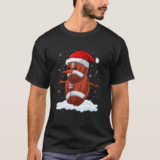サッカー雪だるまクリスマスサッカー選手クリスマスPa Tシャツ (正面)