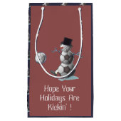 サッカー雪だるまクリスマス スモールペーパーバッグ (正面)