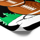 サッカー雪だるまボールクリスマスパジャマギフトメンズ ポスター (角)