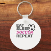 サッカー食べ選手のスリープサッカーの再演 キーホルダー (正面)