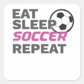 サッカー食べ選手のスリープサッカーの再演 スクエアシール (正面)