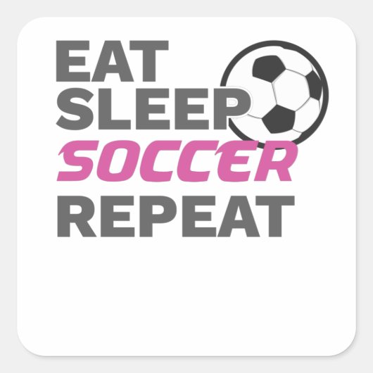 サッカー食べ選手のスリープサッカーの再演 スクエアシール (正面)