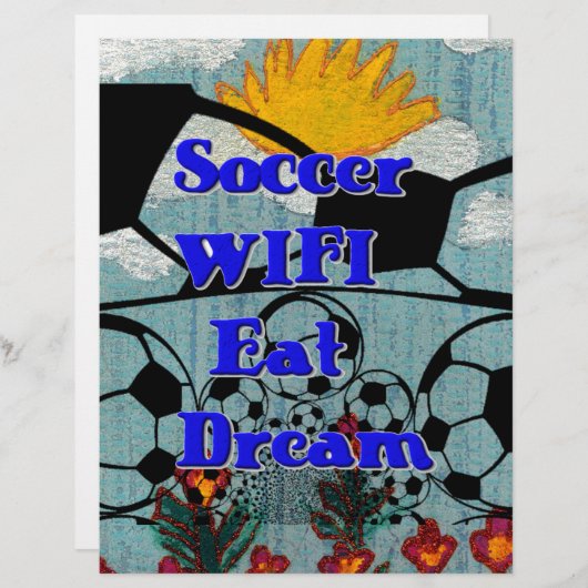 サッカー食べWIFIドリーム – おもしろいスポーツアートプリント (正面/裏面)