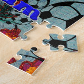 サッカー食べWIFIドリーム – おもしろいスポーツアートプリント ジグソーパズル (側面)