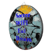 サッカー食べWIFIドリーム – おもしろいスポーツアートプリント ダーツボード (正面右)