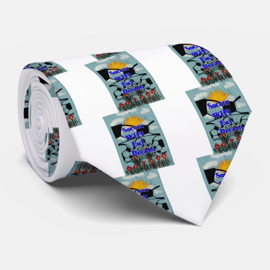 サッカー食べWIFIドリーム – おもしろいスポーツアートプリント ネクタイ (ロール)