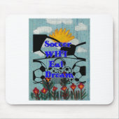 サッカー食べWIFIドリーム – おもしろいスポーツアートプリント マウスパッド (正面)