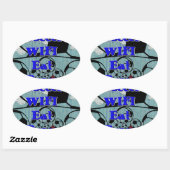 サッカー食べWIFIドリーム – おもしろいスポーツアートプリント 楕円形シール (シート)