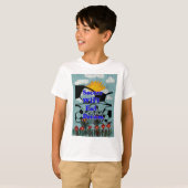 サッカー食べWIFIドリーム – おもしろいスポーツアートプリント Tシャツ (正面フル)