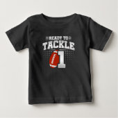 サッカー１歳誕生日パーティー準備完了！ ベビーTシャツ (正面)