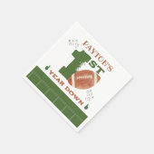 サッカー1年目のダウンサッカーBIrthdayパーティー スタンダードカクテルナプキン (角)