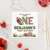 サッカー1年目のダウンサッカーBIrthdayパーティー スタンダードカクテルナプキン (インサイチュ)