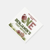 サッカー1年目のダウンサッカーBIrthdayパーティー スタンダードカクテルナプキン (角)