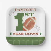 サッカー1年目のダウンサッカーBIrthdayパーティー ペーパープレート (正面)