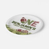 サッカー1年目のダウンサッカーBIrthdayパーティー ペーパープレート (アングル)