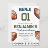 サッカー1年目のダウンサッカーBIrthdayパーティー 招待状 (正面)