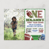 サッカー1年目のダウンフォト誕生日 ポストカード (正面)