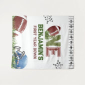 サッカー1年目のダウン誕生日 タペストリー (正面(横))