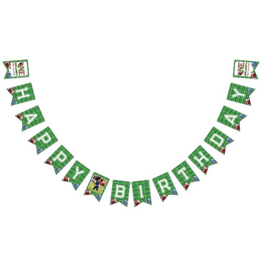 サッカー1年目のダウン誕生日 バンティングフラッグ (全)