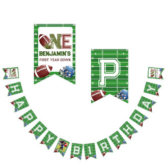 サッカー1年目のダウン誕生日 バンティングフラッグ