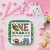 サッカー1年目のダウン誕生日 ペーパープレート (パーティー)